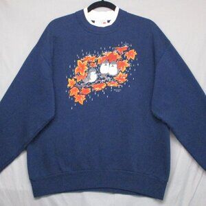Vintage Morning Sun Jerzees Crew Neck Sweater Graphic Print Blue Women Size | L